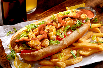 Harissa aioli shrimp sub